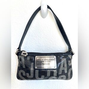 Marc by Marc Jacobs Blue‎ Coated Canvas and Leather Pouch mini handbag